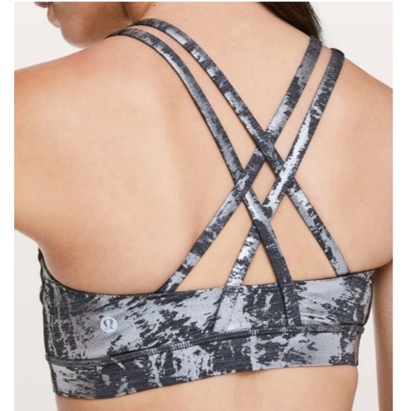 Lululemon Energy Bra in Crinkle Heather Brindle High Shine Foil Size 6 - Picture 2 of 13